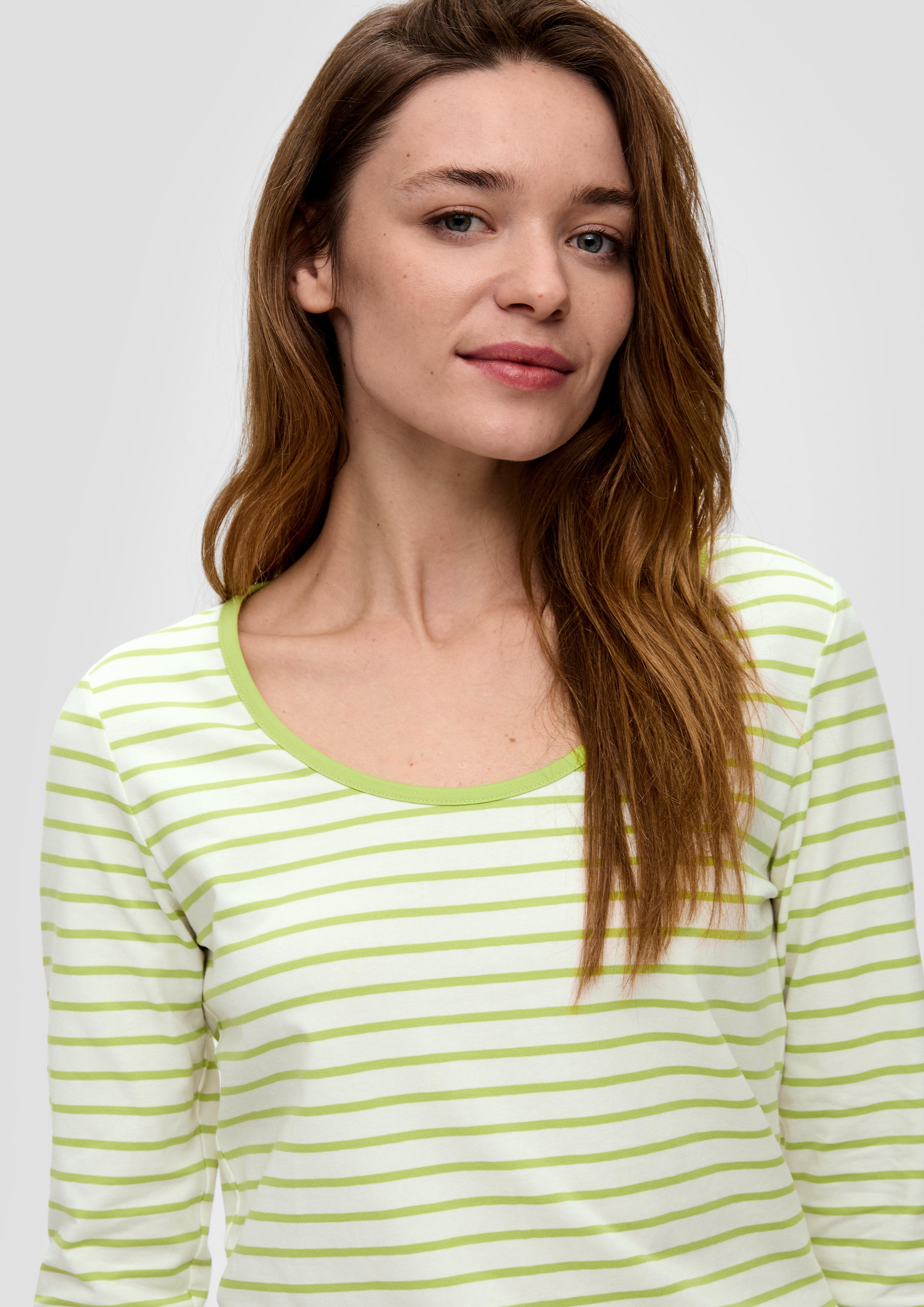 Langarmshirt mit tiefem Rundhalsausschnitt  2141909-74G2
