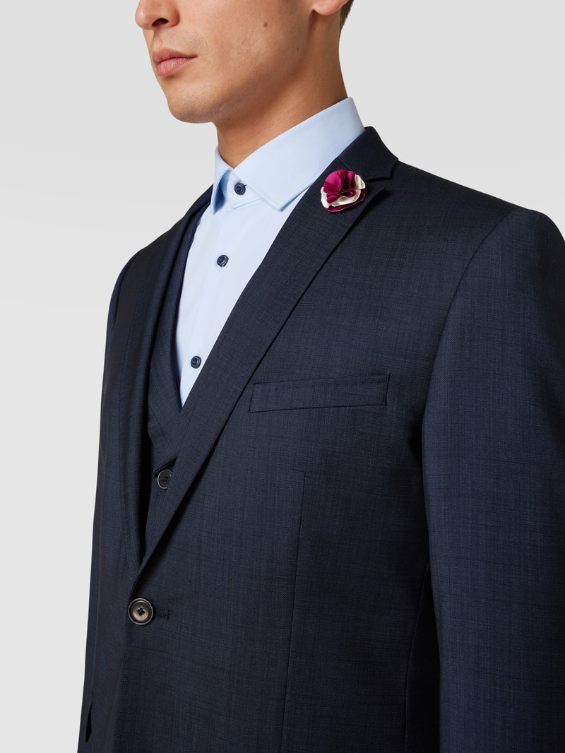 Slim Fit 2-Knopf-Sakko mit Zier-Detail in marineblau