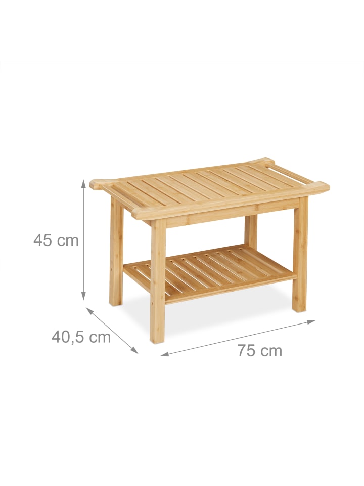 relaxdays Badhocker in Natur - (B)75 x (H)45 x (T)40,5 cm günstig kaufen onesize