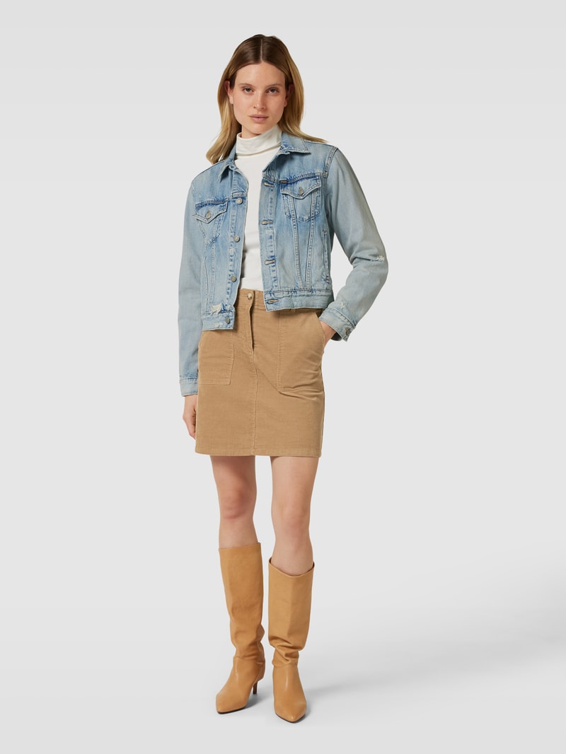 Minirock aus Cord mit Eingrifftaschen in camel