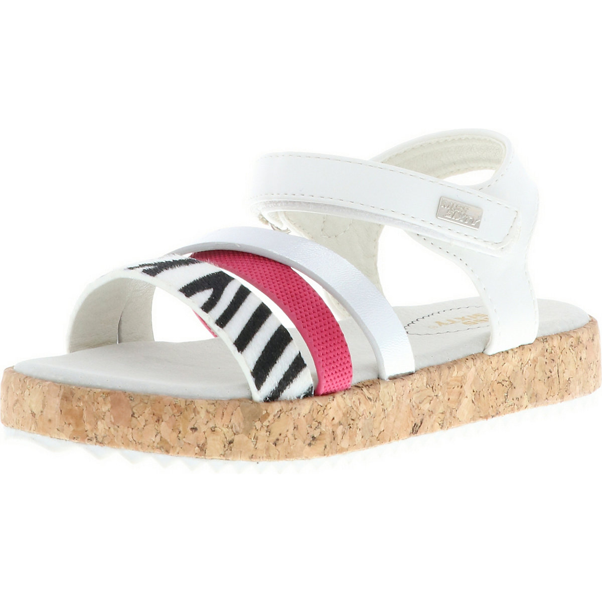 Kinder Mädchen Sandalen Riemchen silber/weiß/pink/zebra
