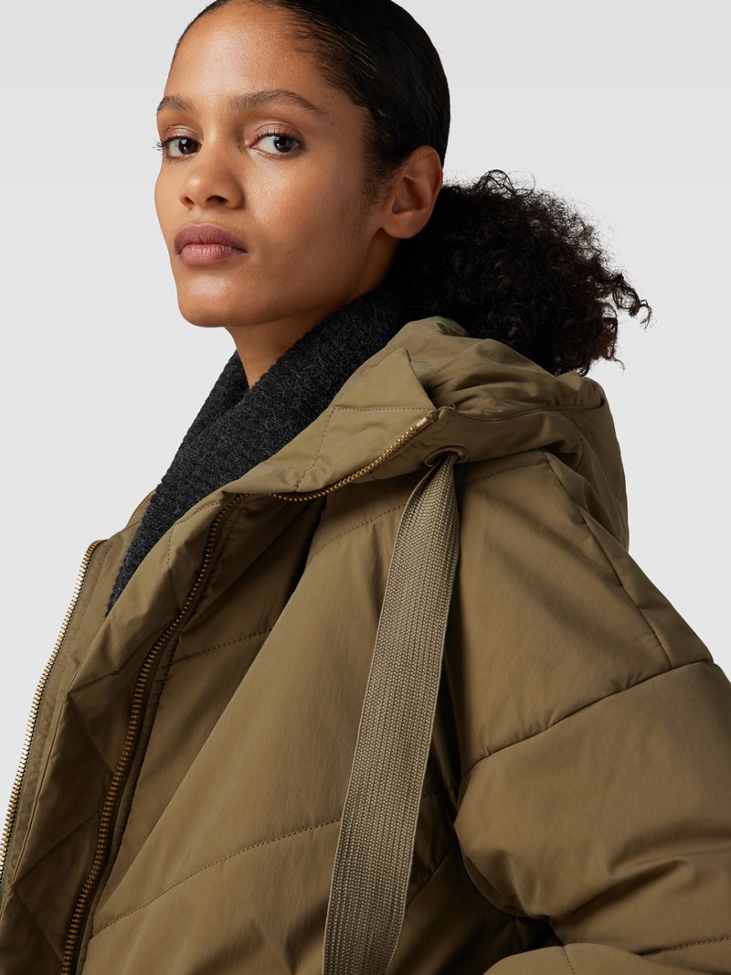 Steppjacke mit Kapuze Modell 'AYLA' in olivgrün