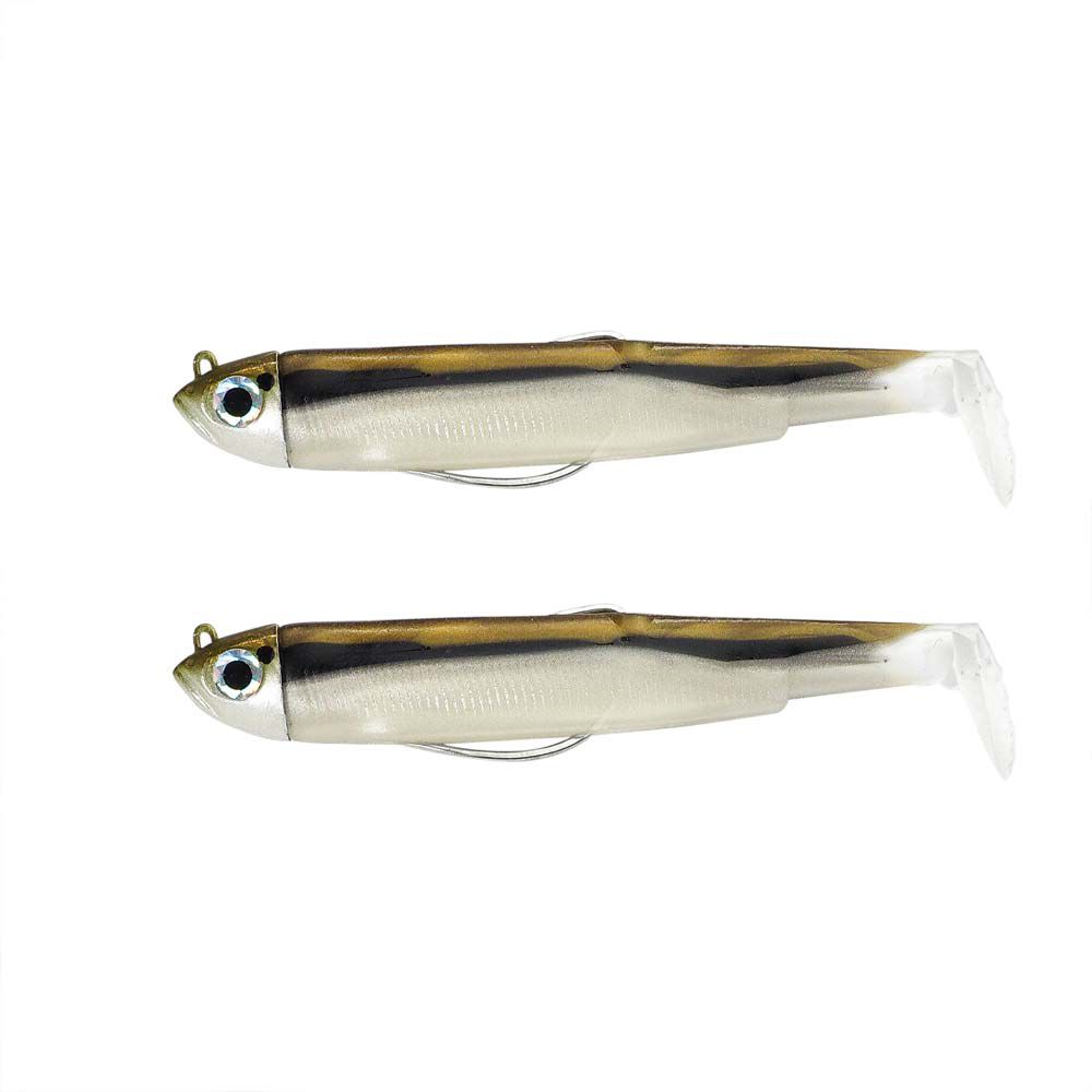 Fiiish tuplayhdistelmäpehmoviehe (2 valmiiksi sidottua viehettä) Black Minnow 90 Shore 9cm 5g