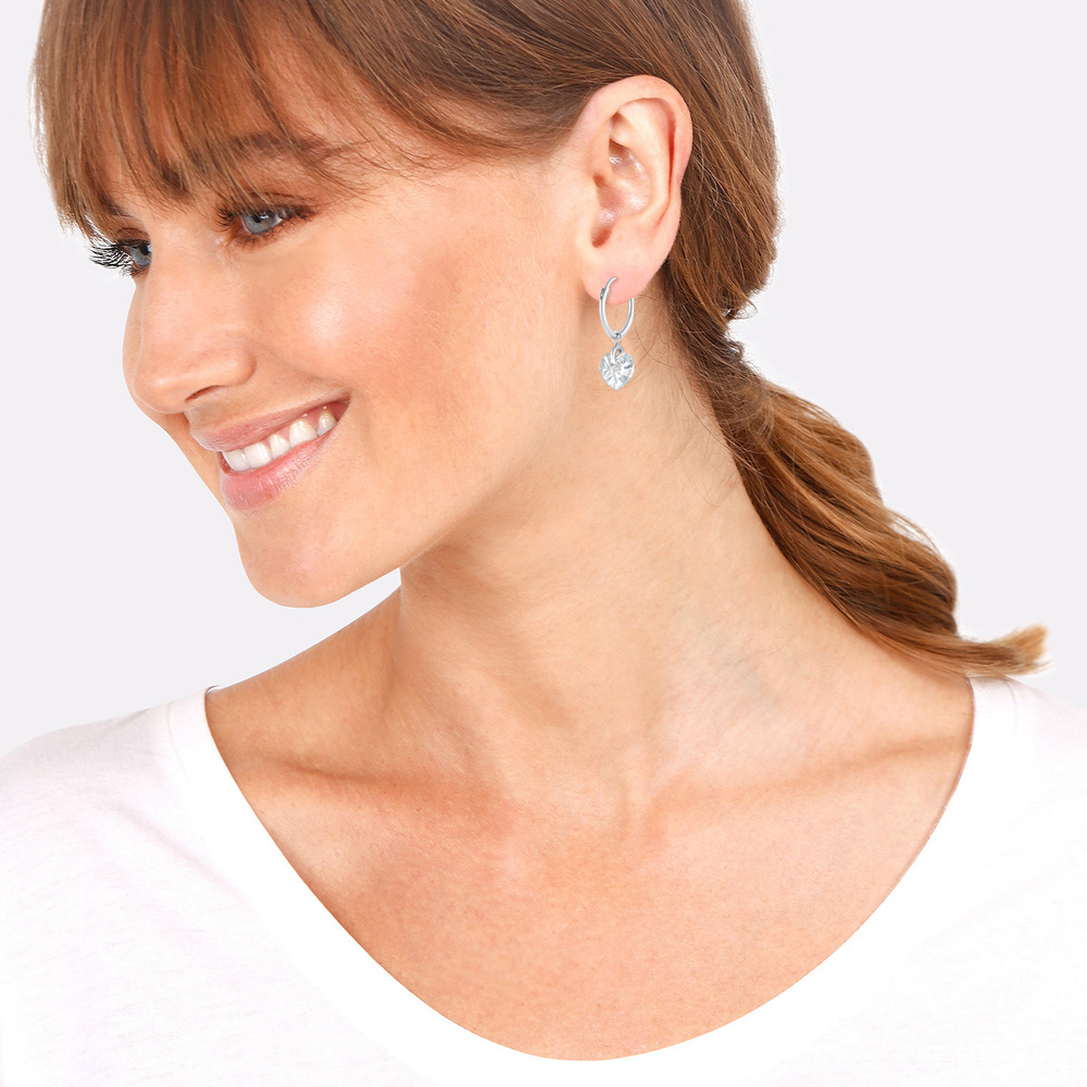 Elli Elli Boucles d'Oreilles Femmes Pendentif d'oreilles Cœur Symbole Cut-Out avec Cri Boucles d'oreilles