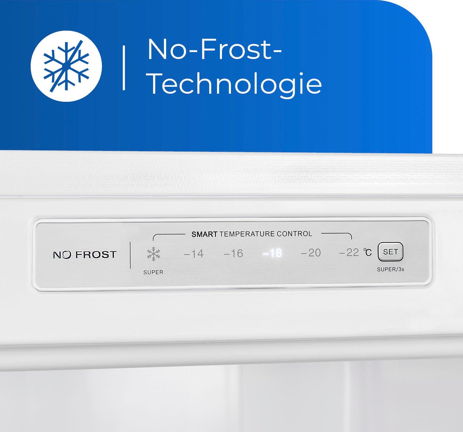 exquisit Gefrierschrank GS271-NF-H-040D weiss, 170,5 cm hoch, 54 cm breit