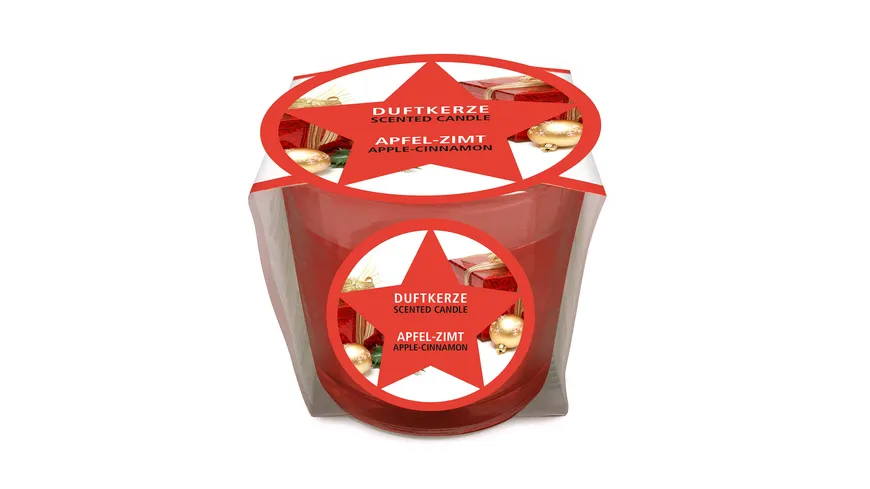 pajoma Mini Duftkerze im Glas Apfel-Zimt Rot