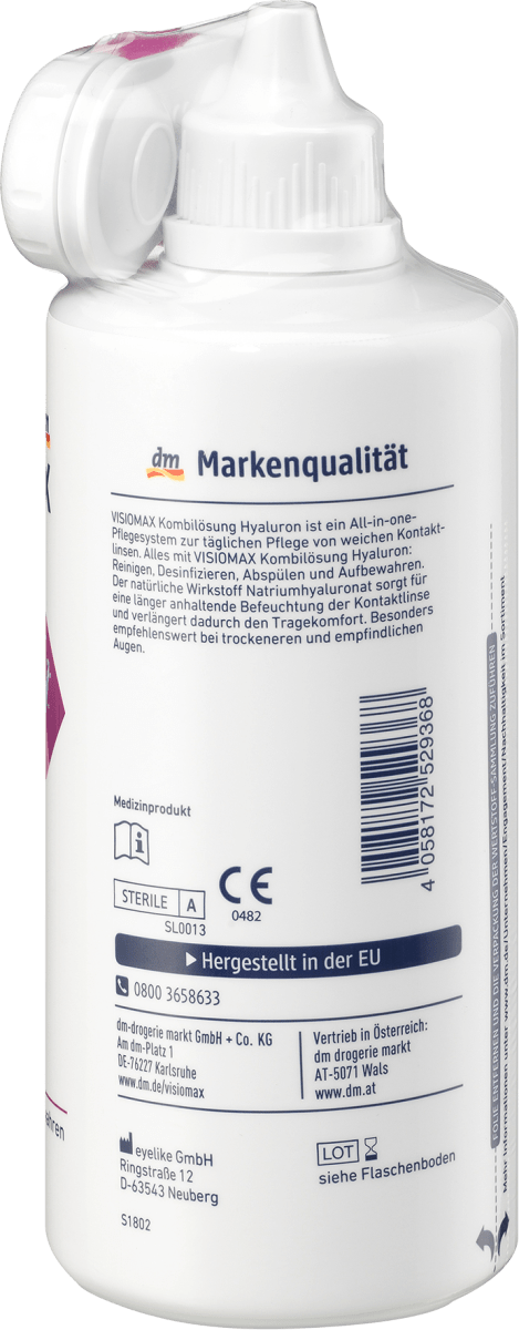 Kontaktlinsen-Pflegemittel Kombilösung mit Hyaluron, 360 ml