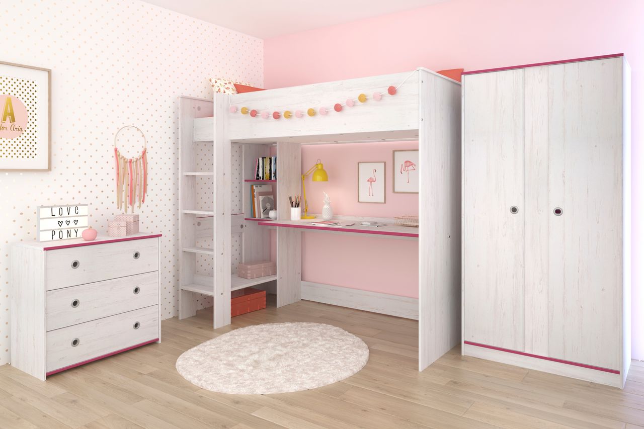 Parisot Kinderzimmer, 3-tlg., Smoozy 28 - Kanten drehbar - Pink oder Blau