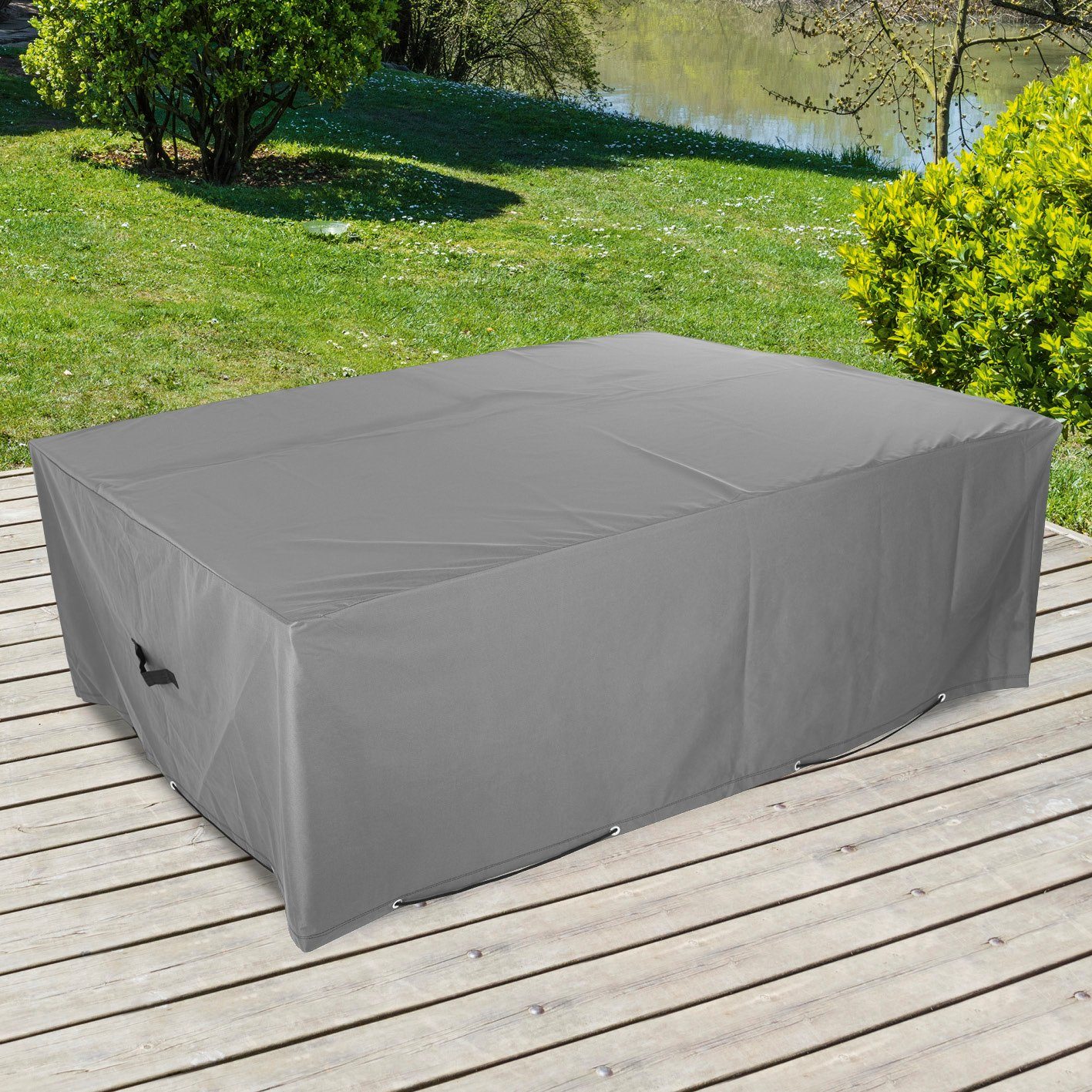 Hoberg Gartenmöbel-Schutzhülle, mit Kordelzug Wetterfest & UV-beständig inkl. Tasche 200x160x70 cm