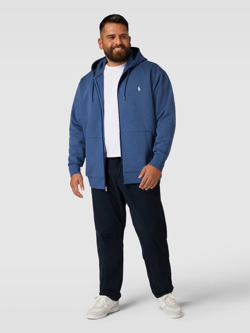 PLUS SIZE Sweatjacke mit Kapuze in blau meliert