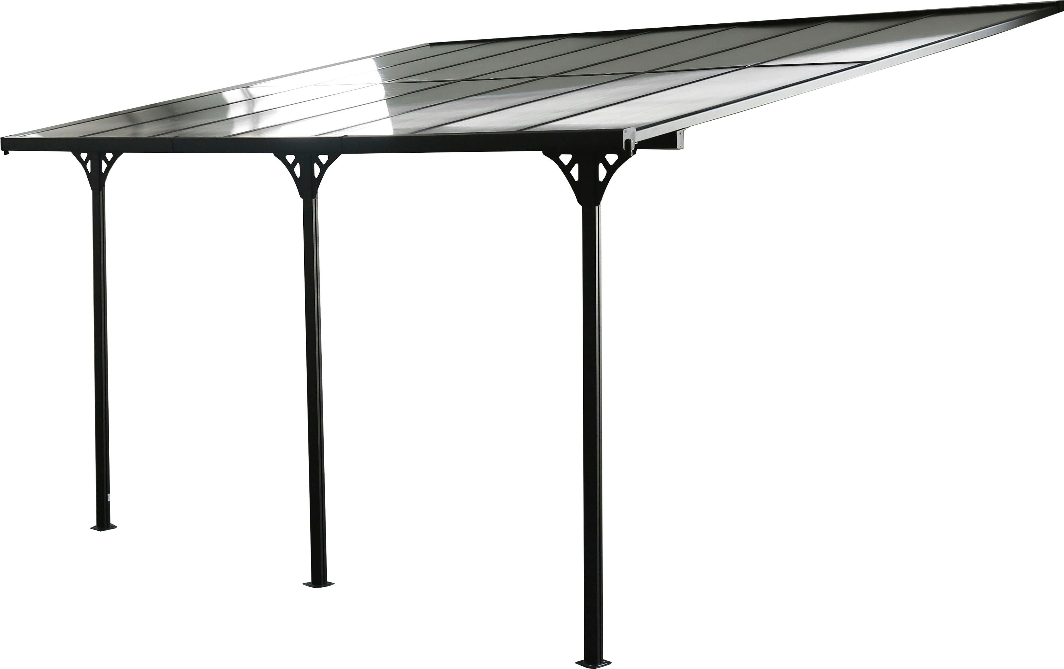WESTMANN Terrassendach Bruce, BxT: 435x300 cm, Bedachung Doppelstegplatten, Rahmen aus pulverbeschichtetem Aluminium, schwarz