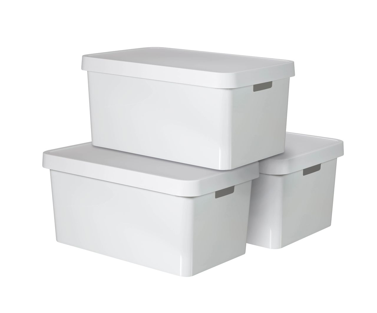 Curver 3-er Set INFINITY Box mit Deckel 45L weiß