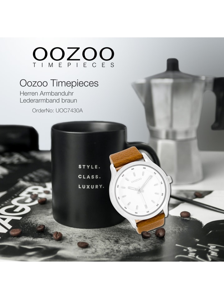 Oozoo Analog-Armbanduhr Oozoo Timepieces braun extra groß (ca. 50mm) günstig kaufen onesize