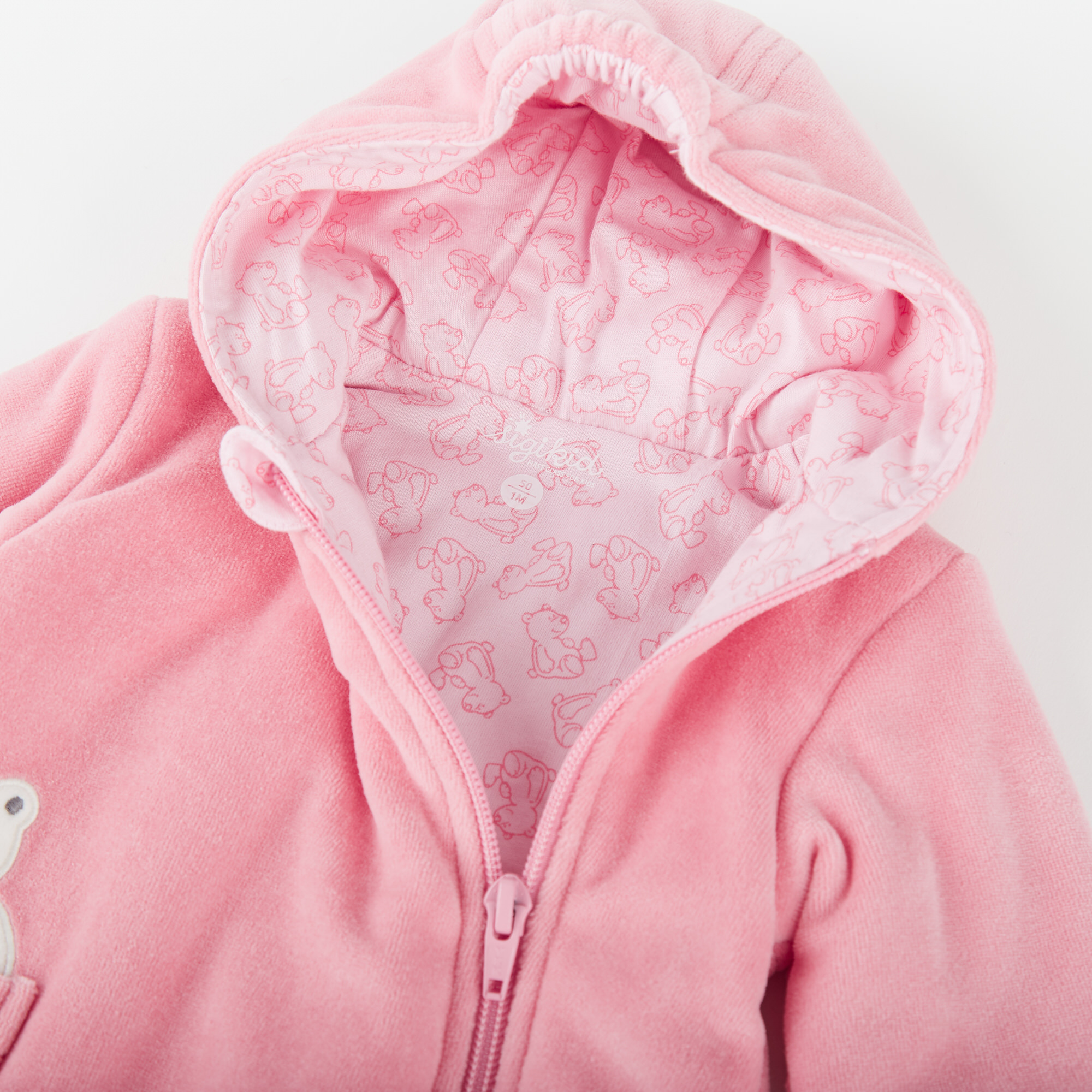 Rosa Baby Nickioverall, wattiert