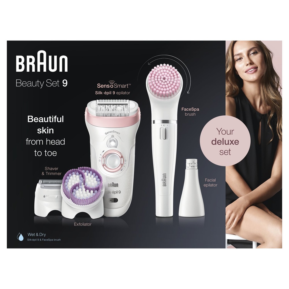 braun Braun Silk-épil Beauty Set 9 6-En-1 - Épilateur Électrique Sans Fil Wet & Dry Epilateur Electrique