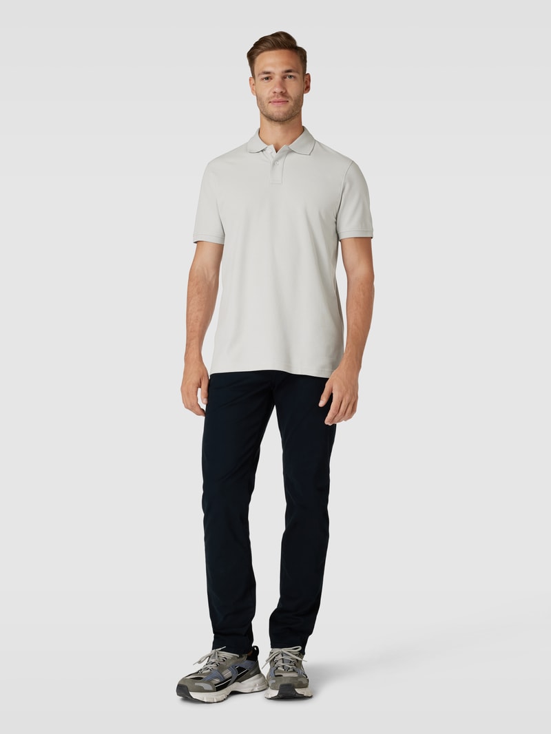 Poloshirt mit kurzer Knopfleiste in hellgrau
