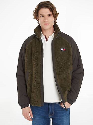 TOMMY-JEANS Herren Jacke SHERPA mit Struktur-Mix Relaxed Fit