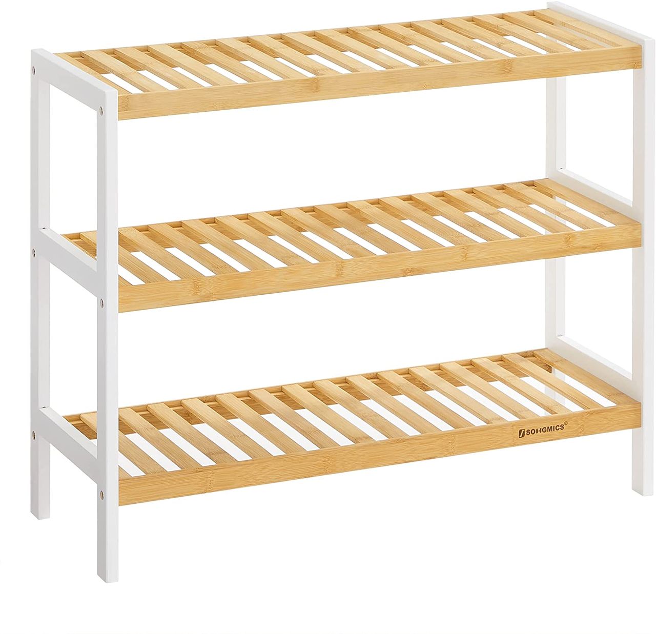 Songmics Schuhregal Bambus 3 Ebenen, 55 x 70 x 25 cm
