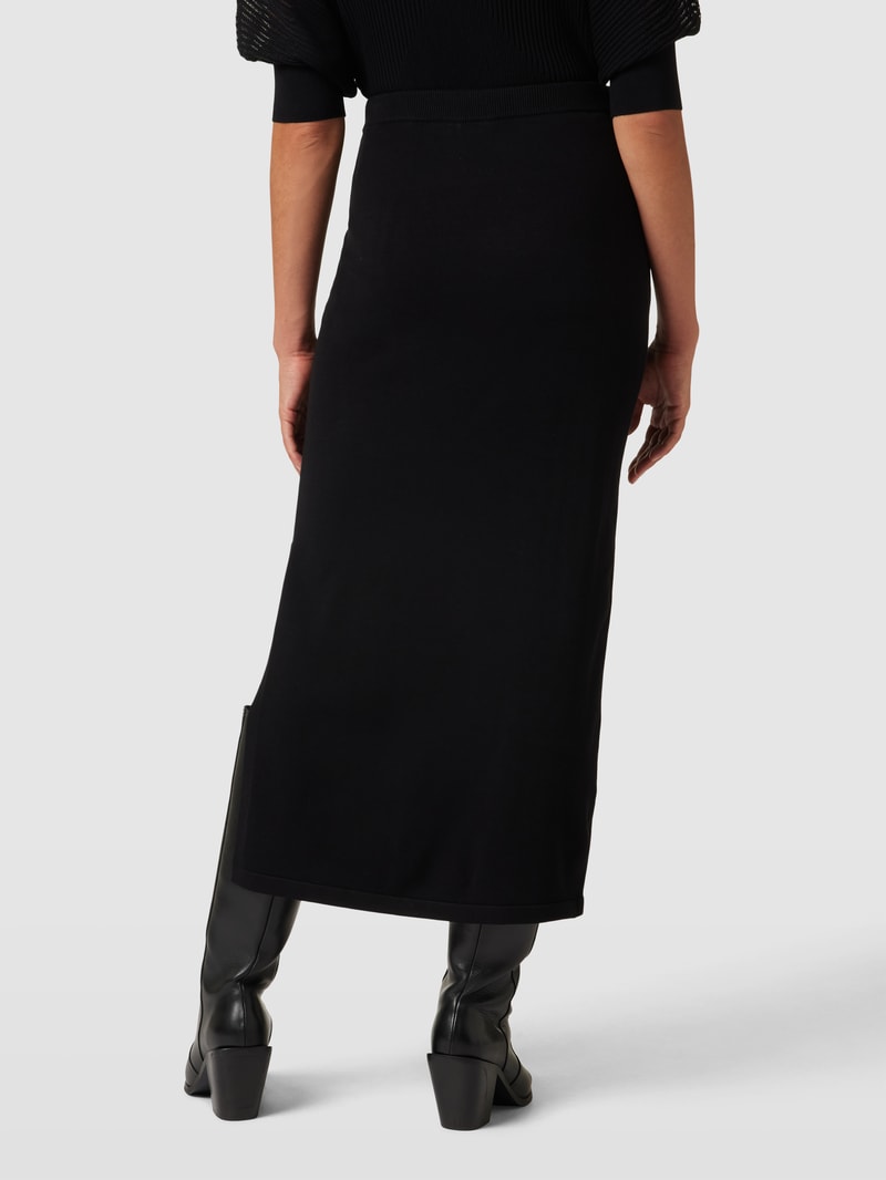 Midirock mit Seitenschlitz Modell 'Aya' in schwarz
