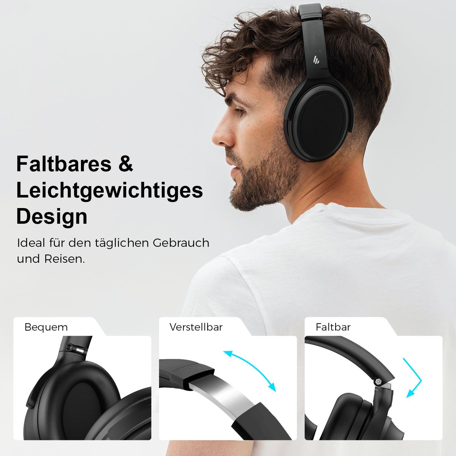 Edifier® WH700NB Kabellose aktive Geräuschunterdrückung Over-Ear-Kopfhörer (Aktiver Geräuschunterdrückung, Bluetooth 5.3, Doppelgeräte-Verbindung)