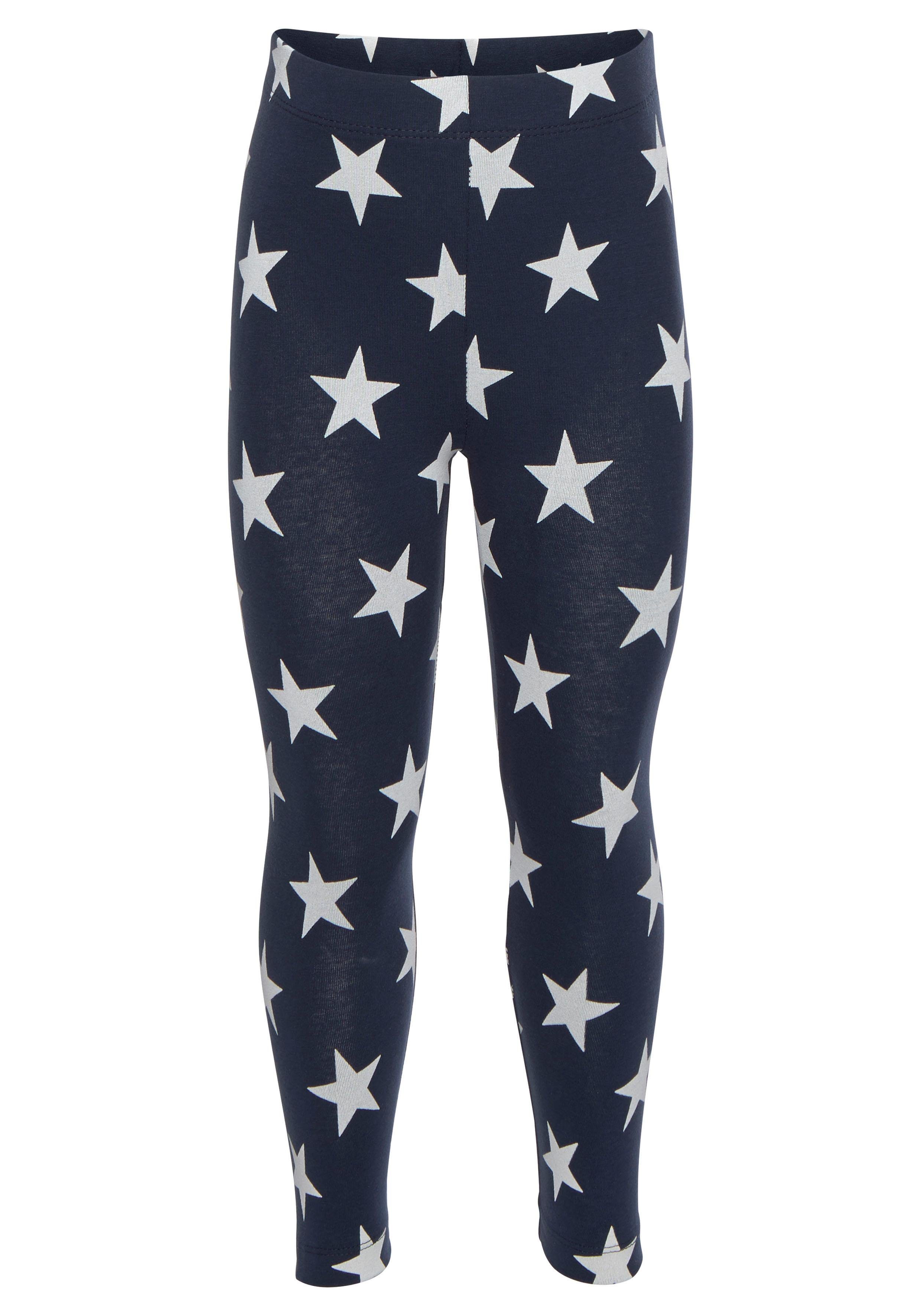KIDSWORLD Leggings STERNE (Packung, 3-tlg) in Uni, mit Ringel oder Sternen