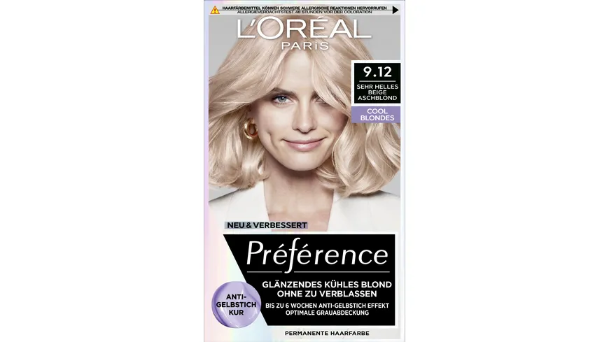 L'Oréal Paris Préférence Cool Blonds 9.12 - sehr helles beige aschblond