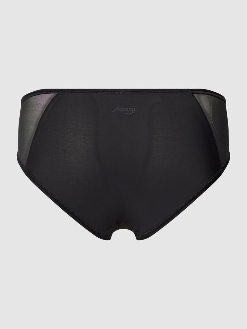 Slip mit semitransparentem Einsatz in schwarz