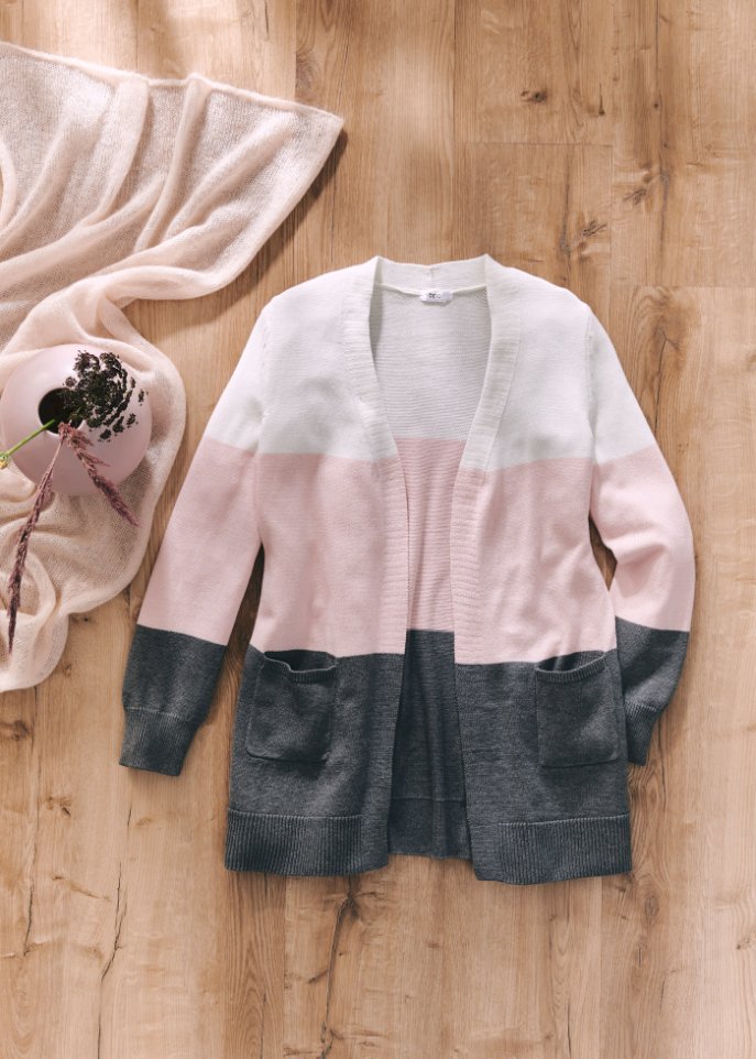 Weite Strickjacke, Langarm