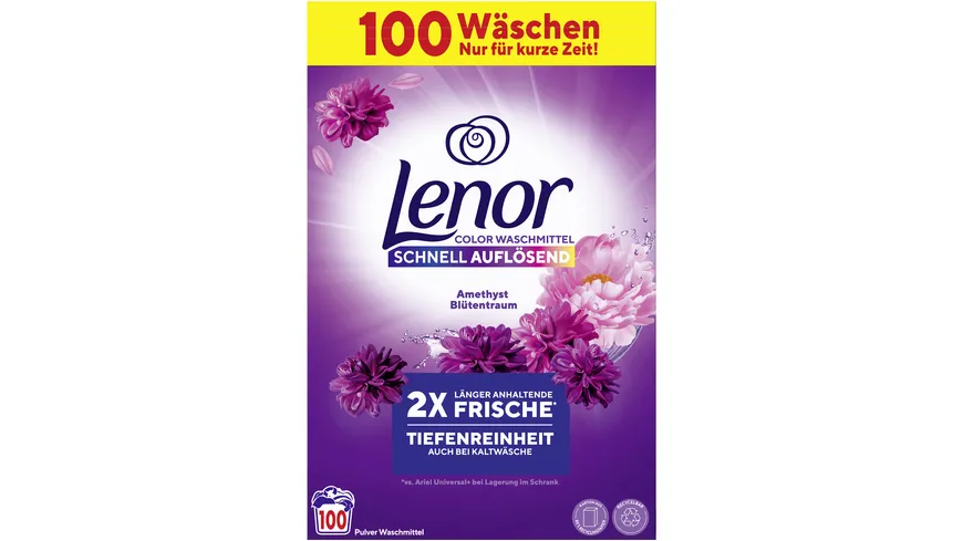 Lenor Colorwaschmittel Pulver Amethyst Blütentraum schnell auflösend 6 kg