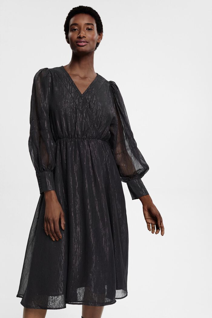 Wickelkleid aus Chiffon mit Glitzereffekt