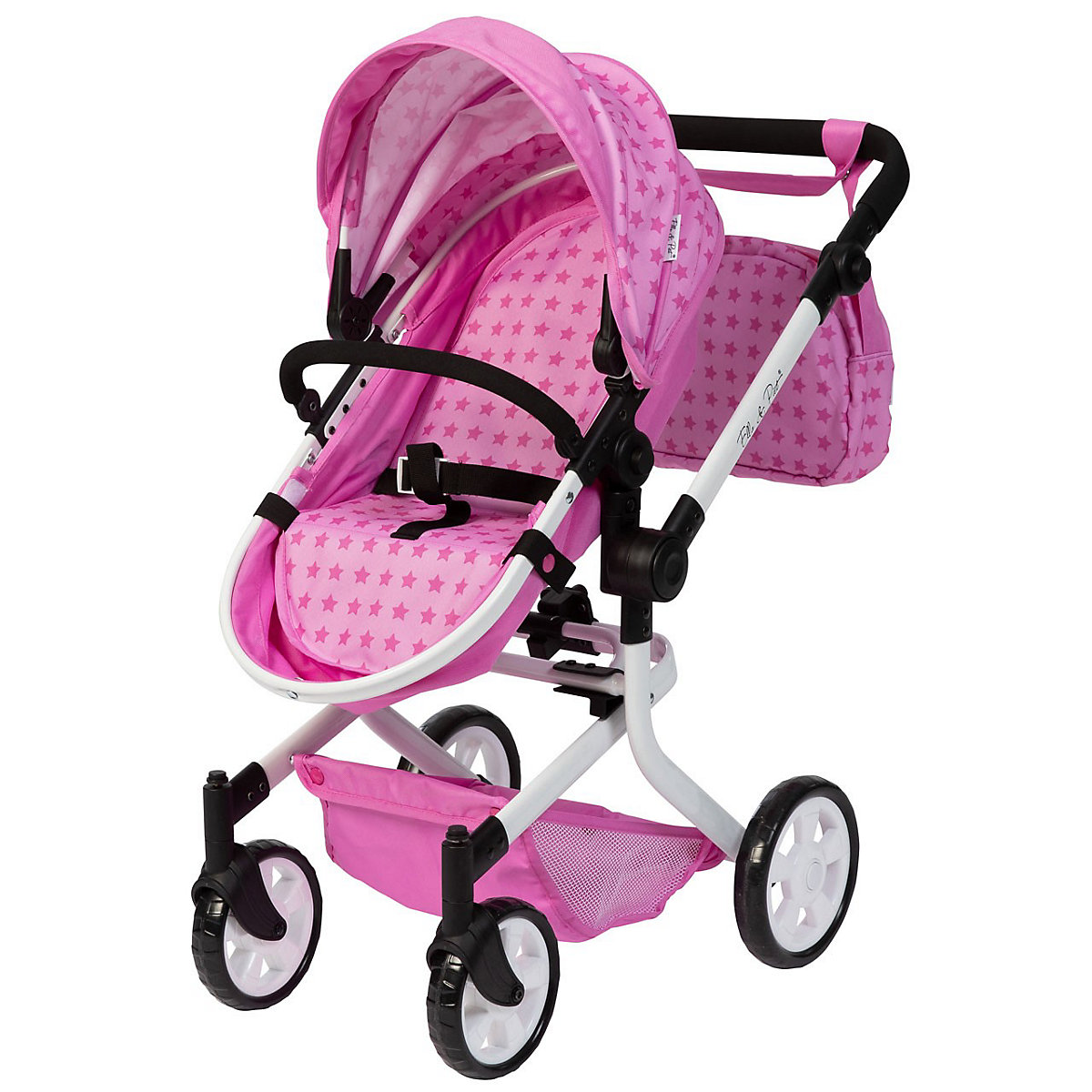 Puppenwagen MOOVE4 mit Wickeltasche 2in1 (Sternchen Pink)