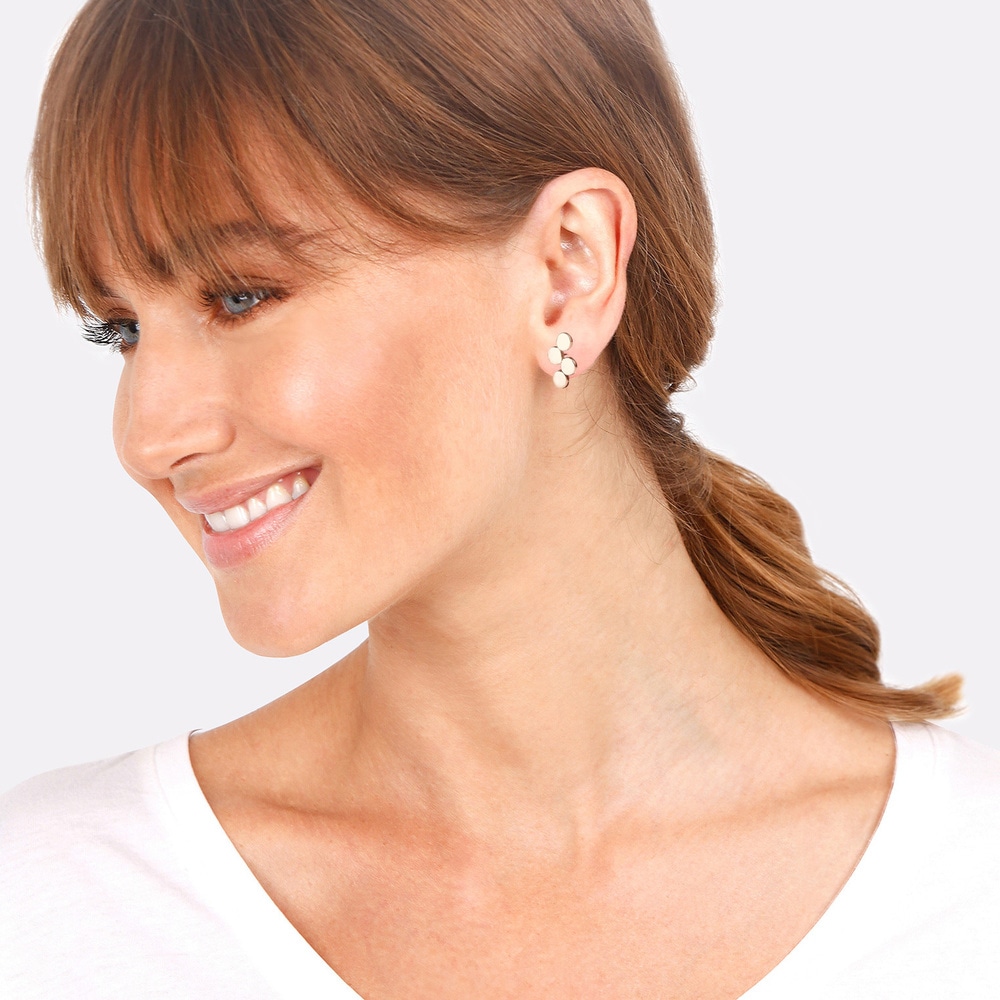 Elli Elli Boucles d'Oreilles Cercle Geo Minimal Boucles d'oreilles Femme - (925/1000)  Boucles d'oreilles