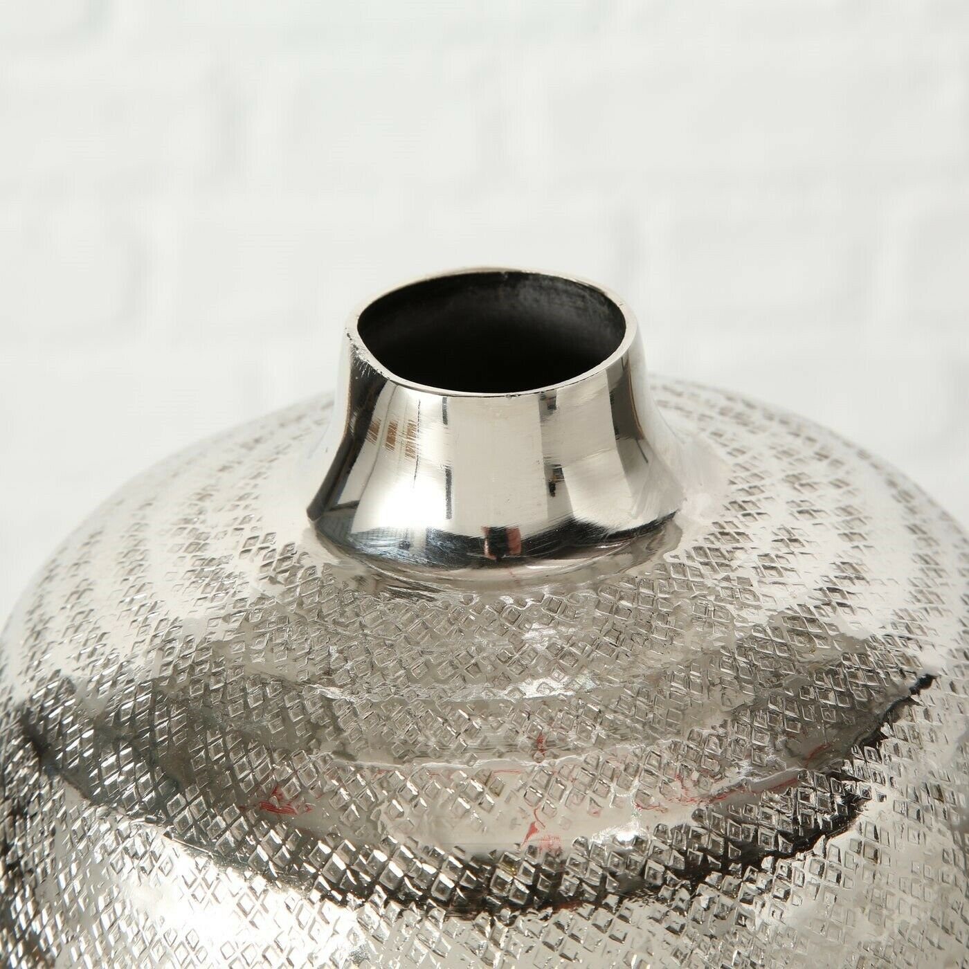 Meinposten Dekovase Vase silber Metall 25 cm Deko Tischdeko