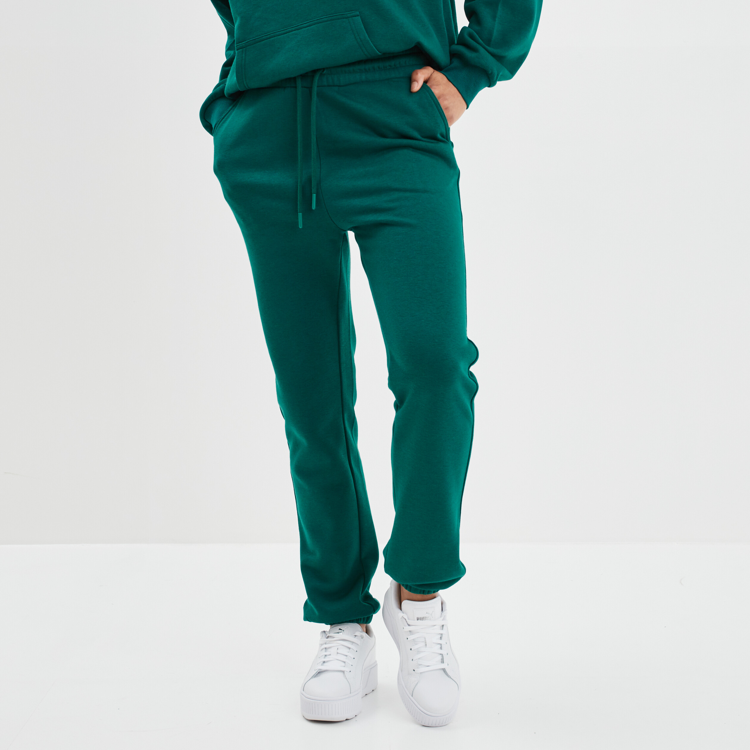 Pantalon jogging droit molleton vert émeraude femme | La Halle