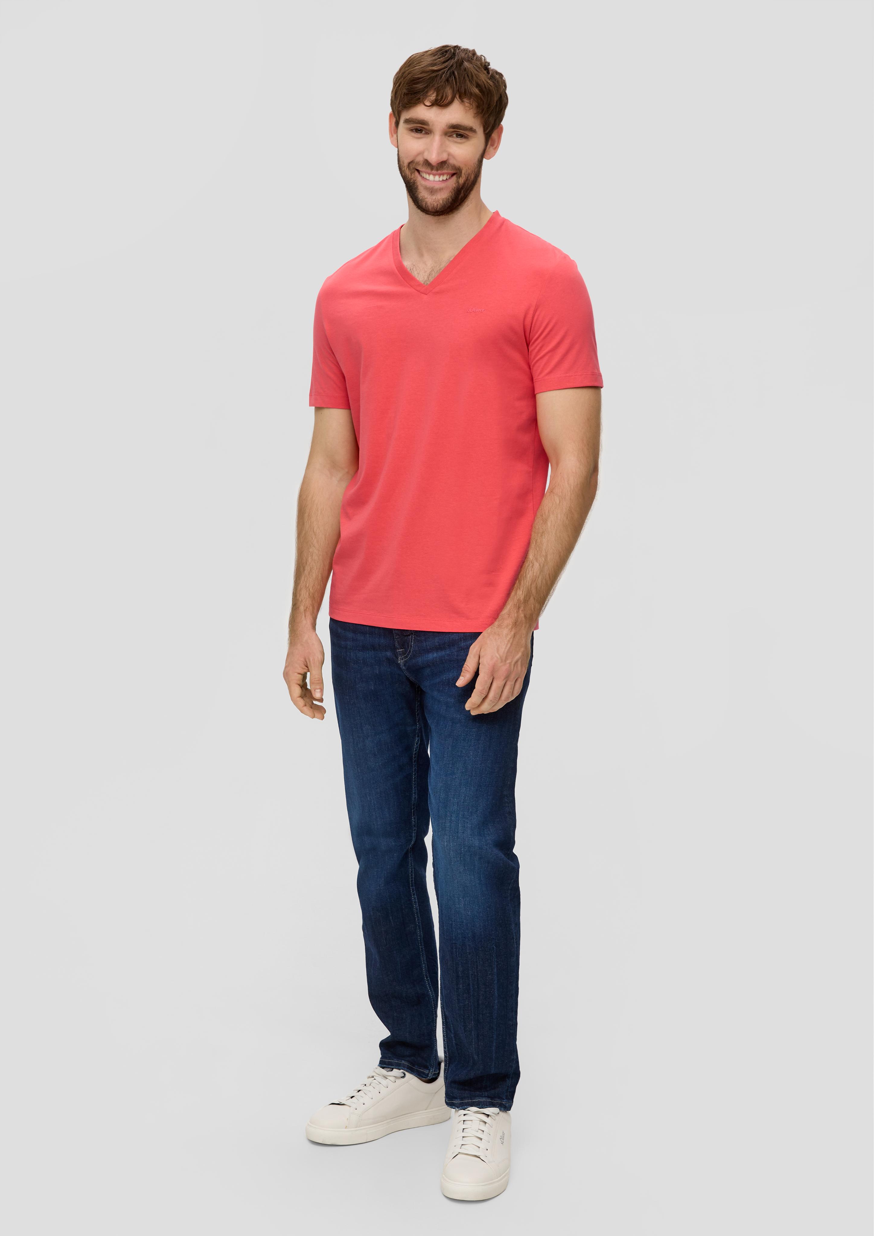 Baumwollshirt mit V-Ausschnitt  2143913-2507