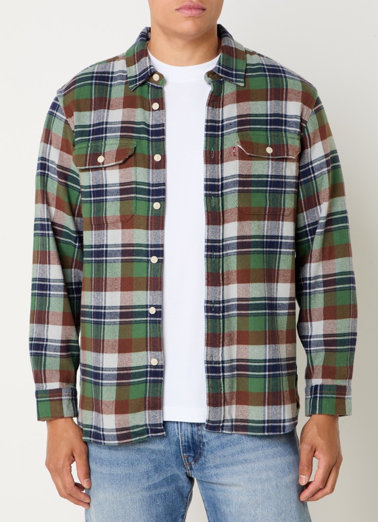 Sobretudo Levi's Jackson de corte regular com estampa xadrez e bolsos no peito.