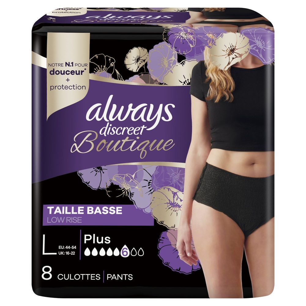 always Always Discreet Culottes Pour Fuites Urinaires Taille Basse Culottes Pour Fuites Urinaires