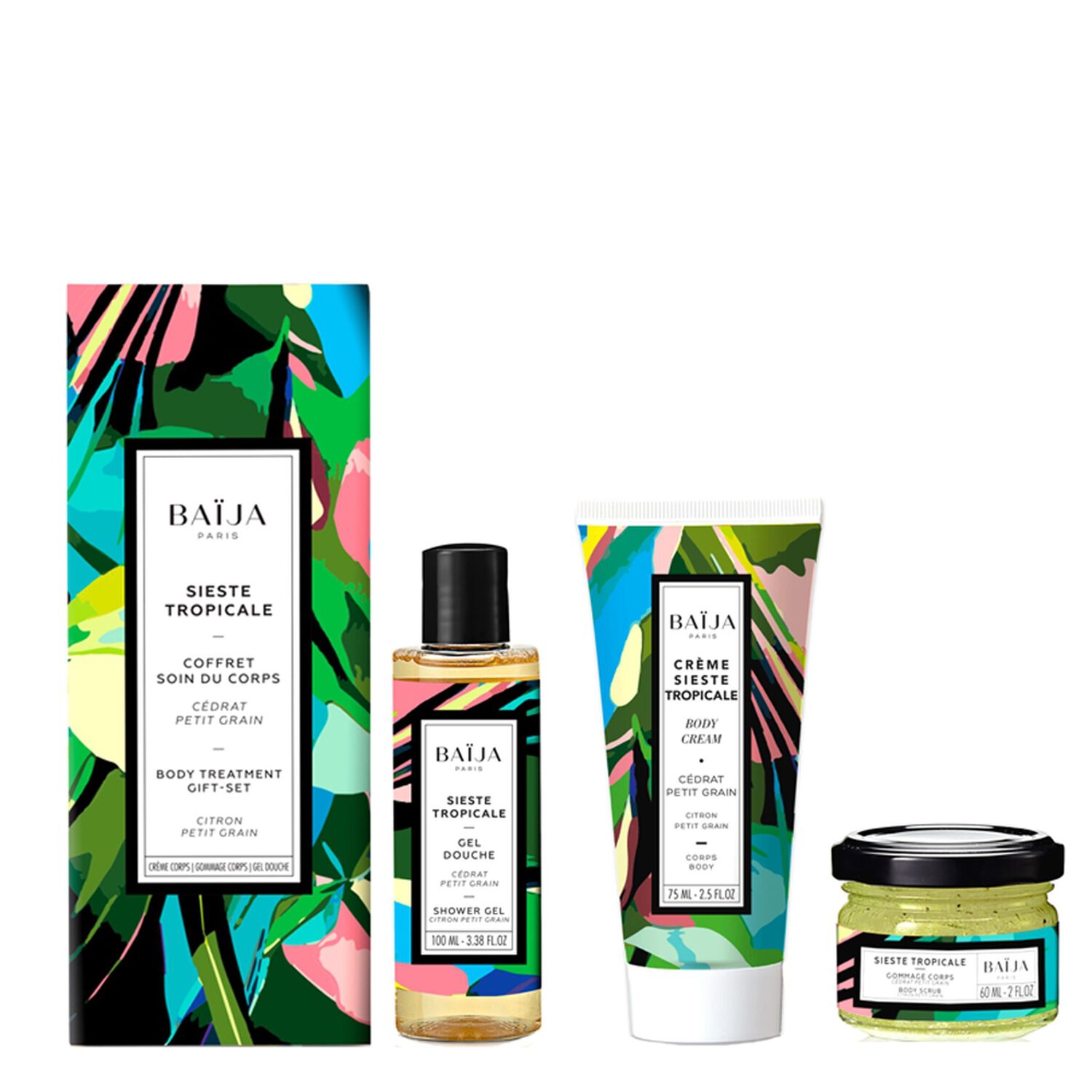 baïja Sieste Tropicale Coffret Rituel Soins Corps Gommage + 2 Produits