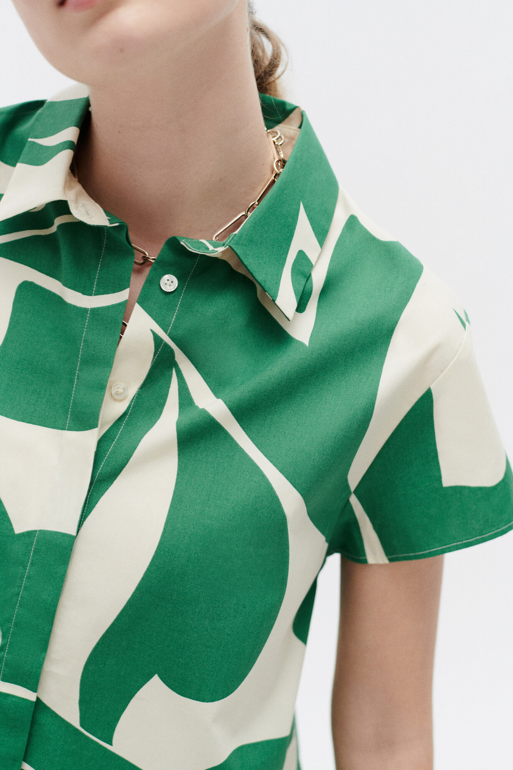 Chemisier canemone vert menthe femme