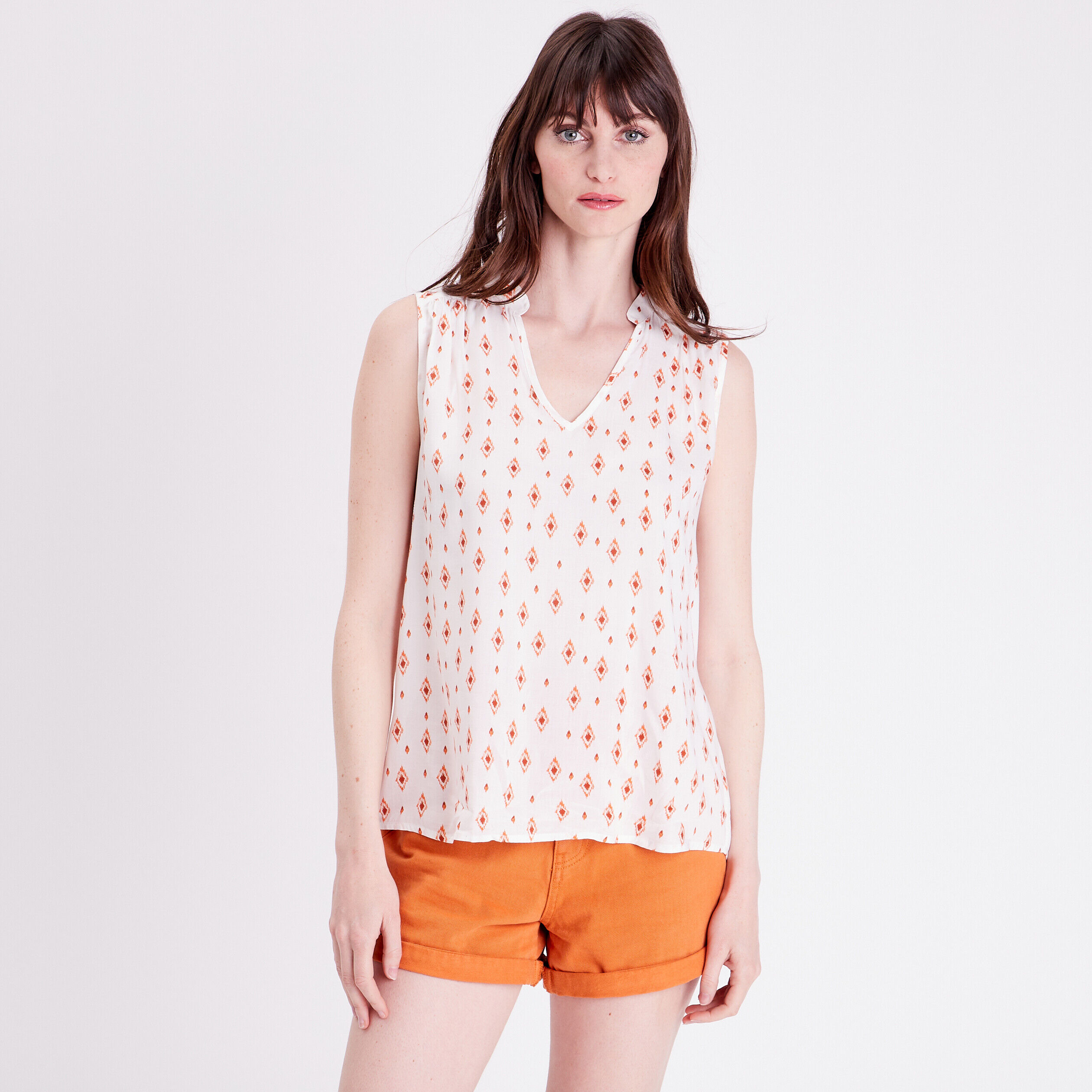 Blouse sans manches blanc femme | Cache Cache