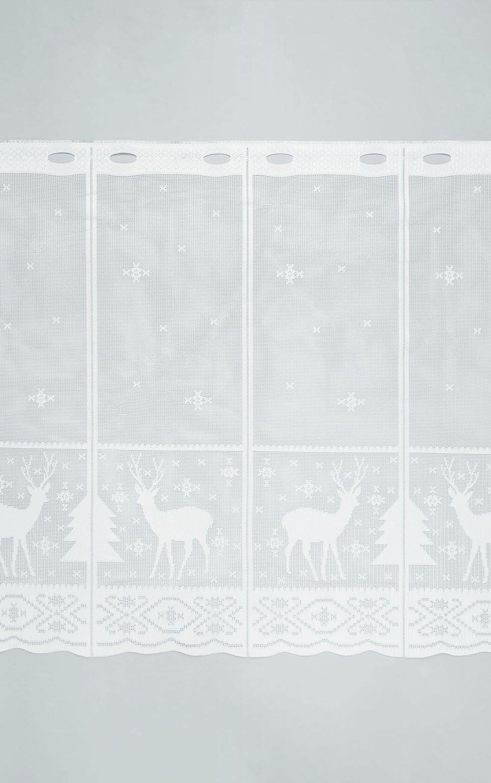 Scheibengardine Hirsch im Winterwald, LYSEL®, (1 St), transparent, HxB 50x45cm