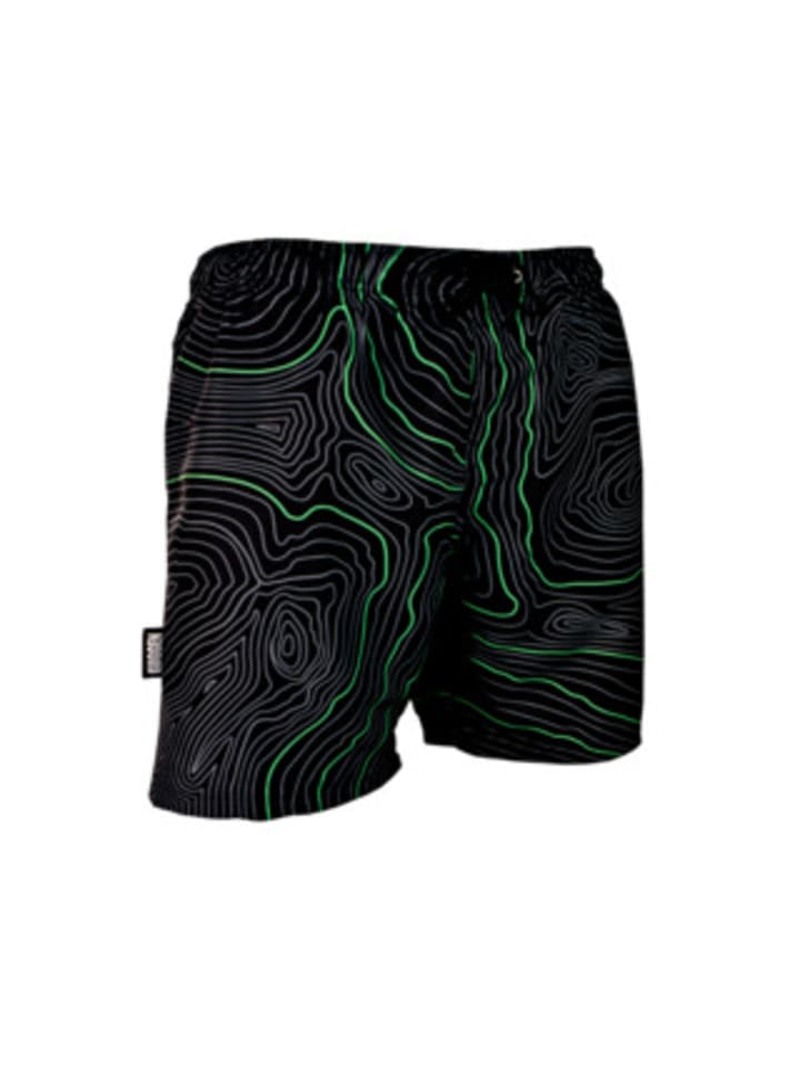 GUGGEN MOUNTAIN Badehose für Herren in grün in schwarz günstig kaufen L