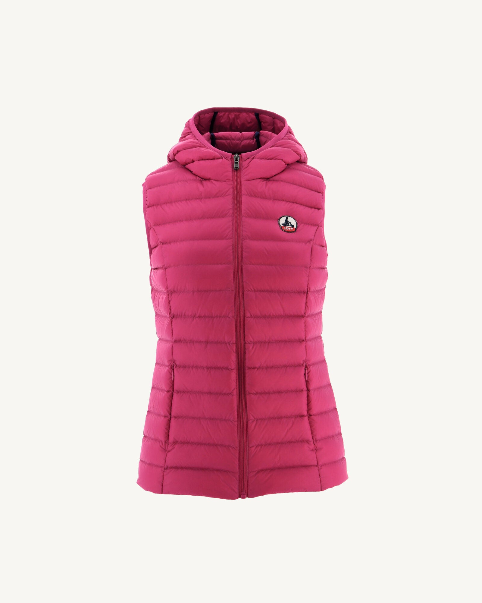 Doudoune légère à capuche sans manches Rose cerise Mali