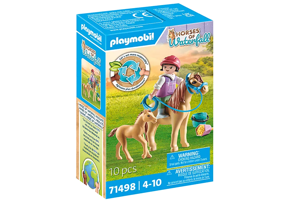 Kind mit Pony und Fohlen