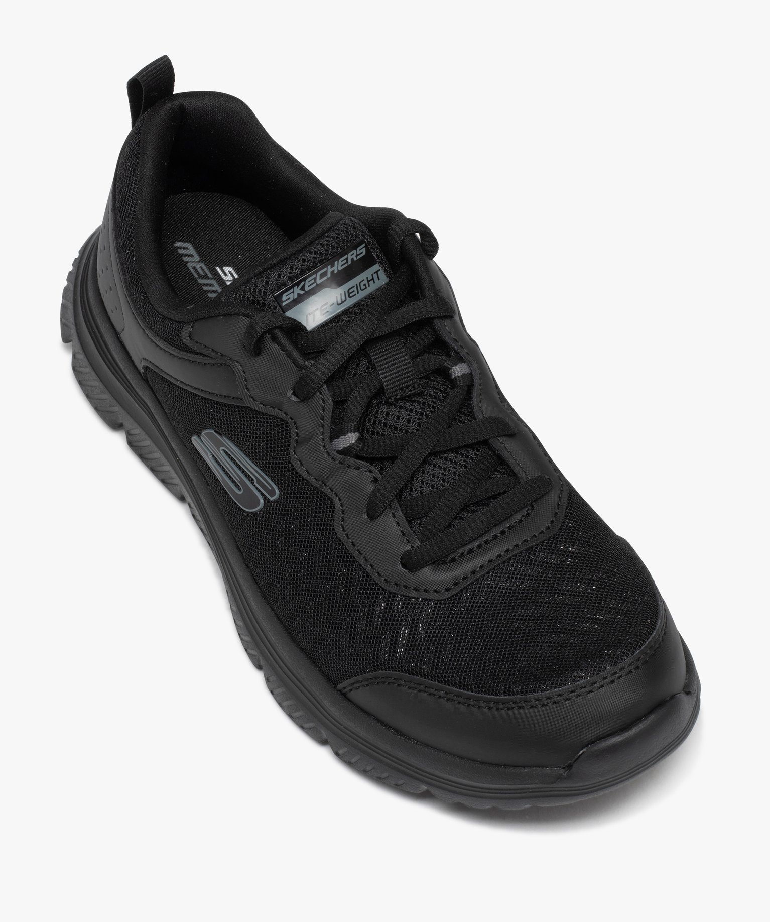 Baskets femme unies style running en mesh brillant - Skechers noir | GEMO
