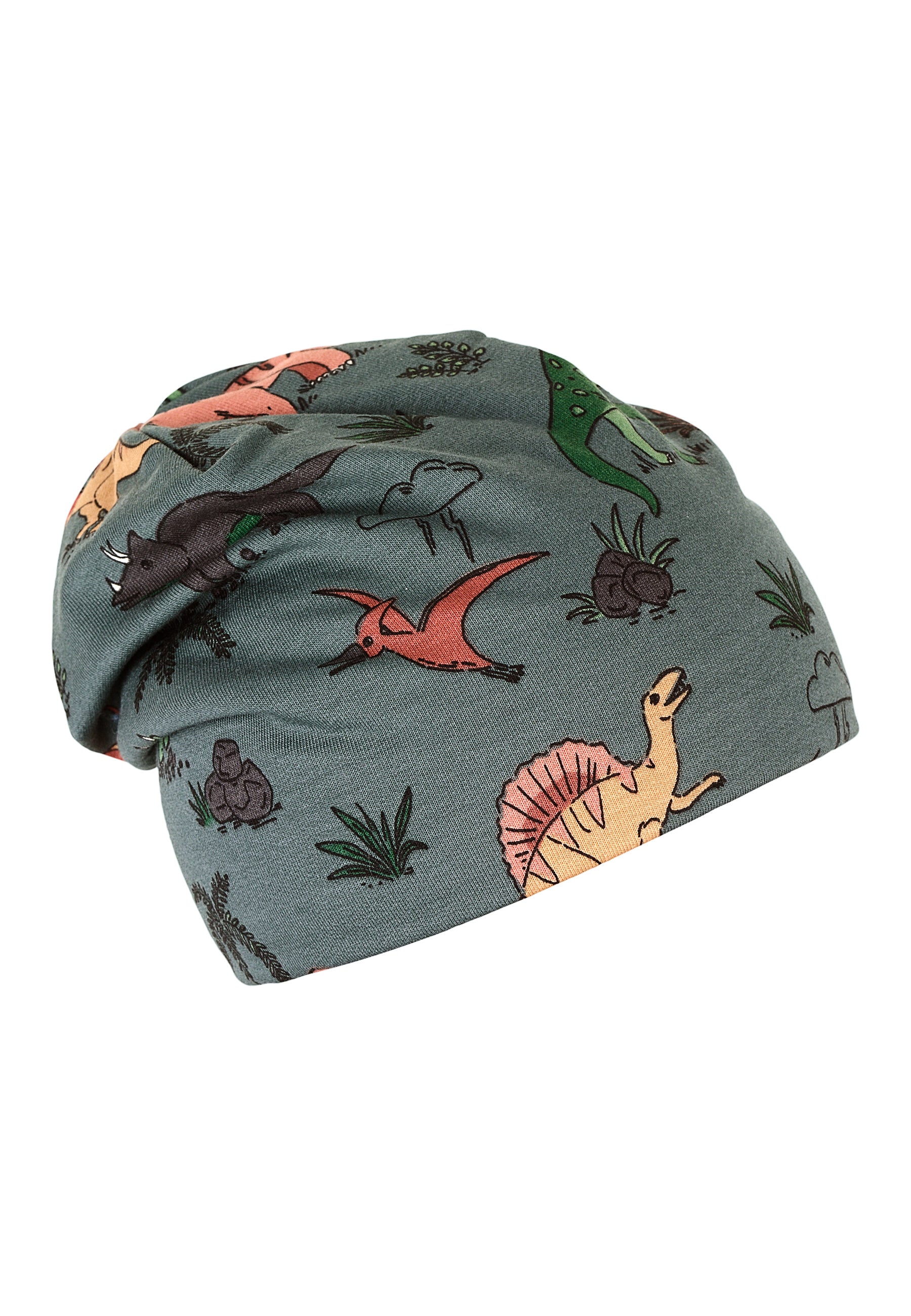 Slouch-Beanie aus Sweat mit Druck Dinos