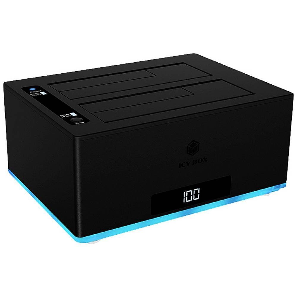 ICY BOX Festplatten-Dockingstation 2 Bay Docking & Klonstation für 2.5″ und 3.5″, mit Clone-Funktion