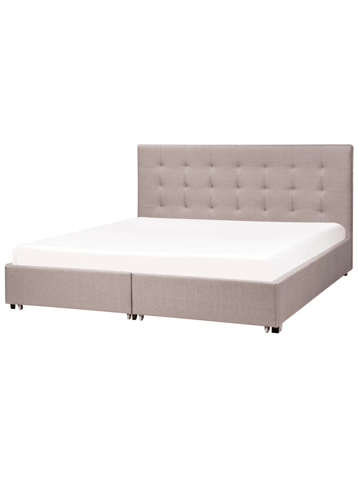 Beliani Doppelbett LA ROCHELLE in Grau/Schwarz - (W) 193 x (H) 109 x (L) 213 cm günstig kaufen onesize