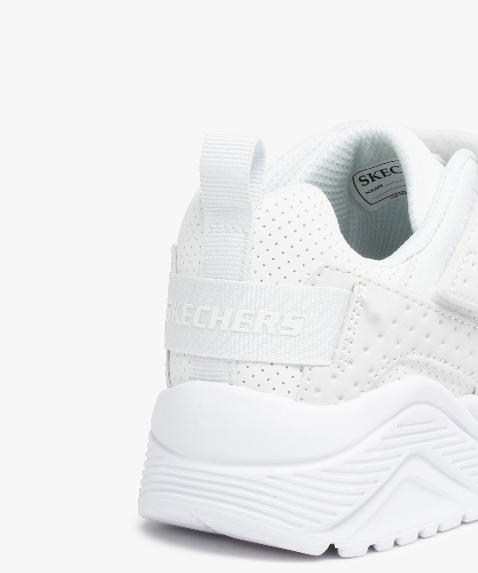 Baskets Garçon unies à lacets et scratch - Skechers blanc | GEMO