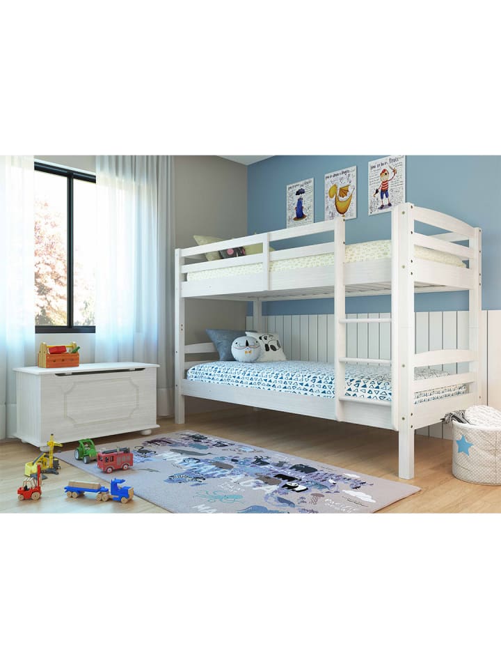 ebuy24 Etagenbett Ancki Weiß 210 x 102 cm günstig kaufen onesize